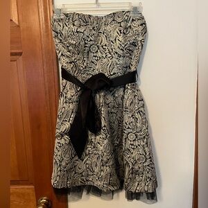 Black and Gold Strapless Dress